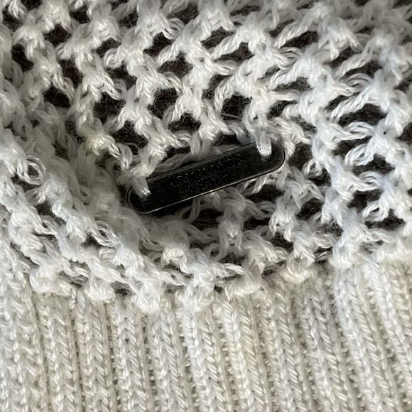 Abercrombie & Fitch Crochet Open Knit Cardigan XS White Boho Light Beach Sweater - Picture 4 of 5